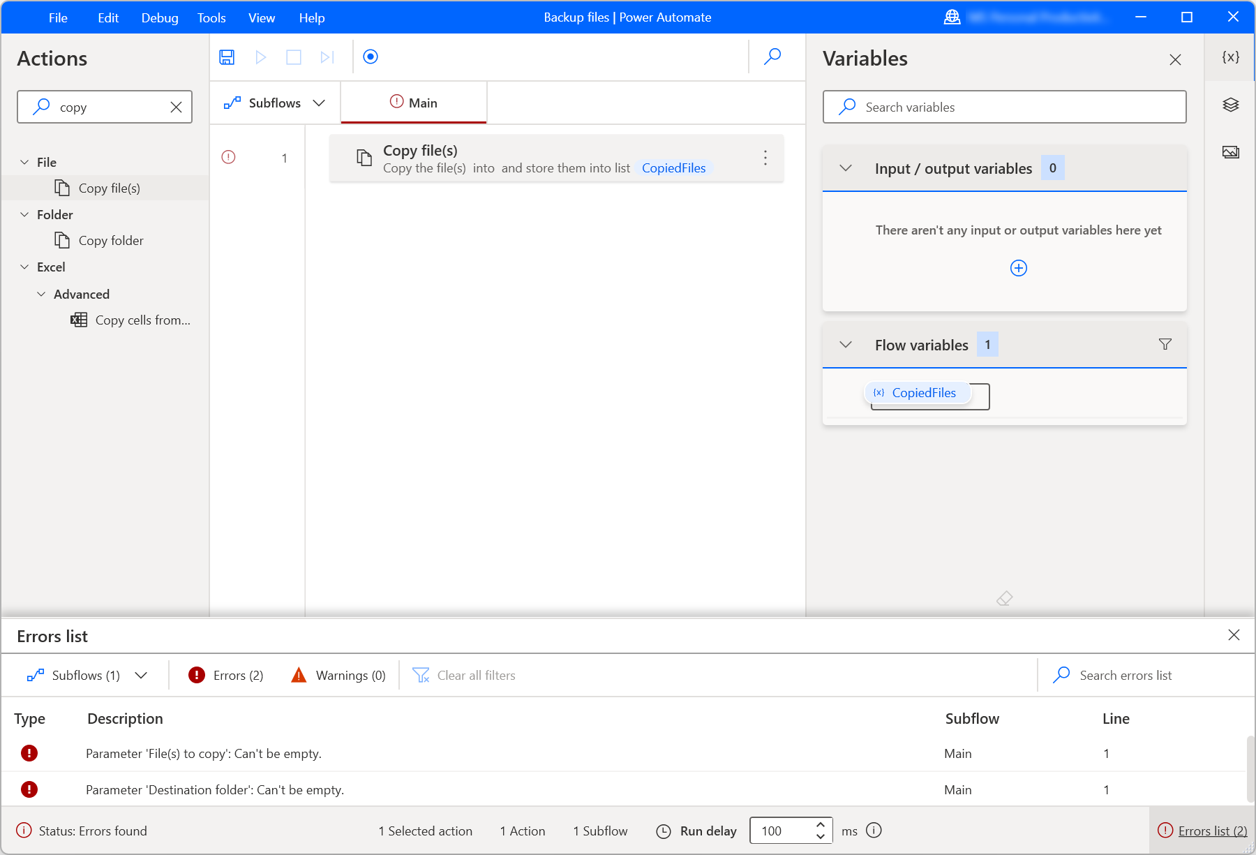 Read a Desktop Flow Error as a Diagnostic Record