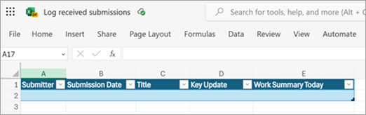 Prepare an Excel Intake Table Before Connecting a Flow